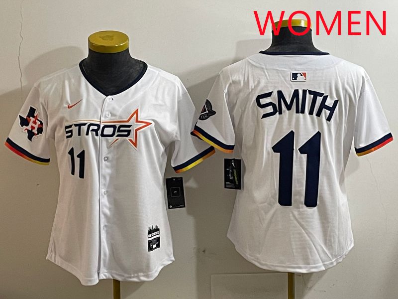Women Houston Astros #11 Smith White three generations Joint Name Nike 2025 MLB Jersey style 7->women mlb jersey->Women Jersey